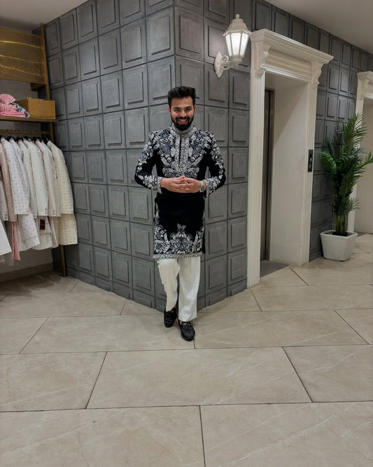 Midnight Floral Regal Kurta Set