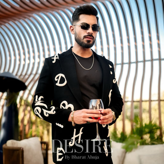 Noir Monogram Blazer Set