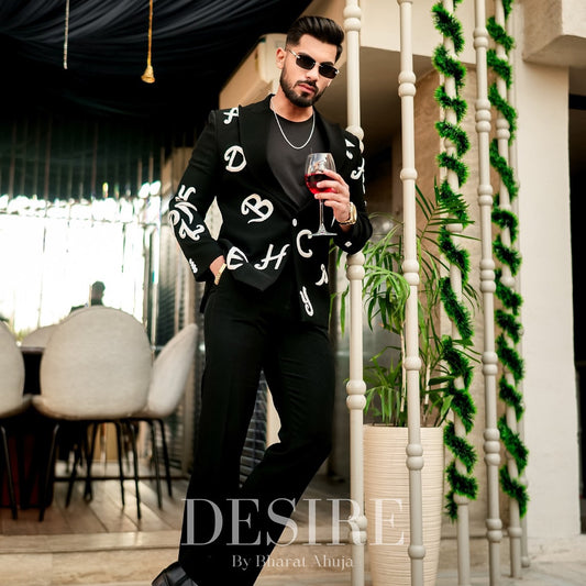 Noir Monogram Blazer Set