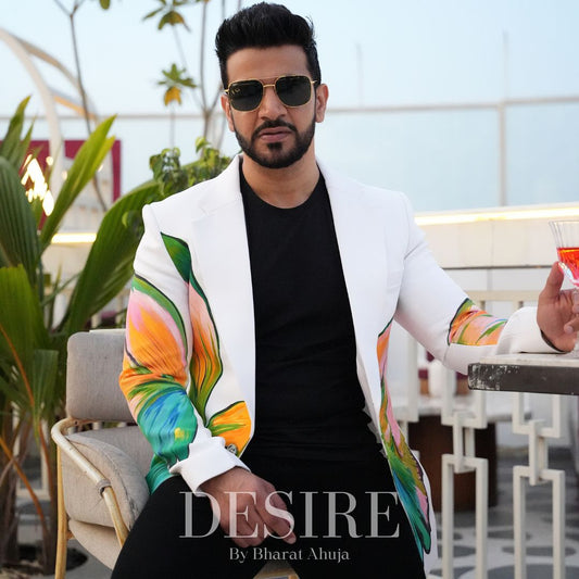 Hand-Painted Butterfly Blazer