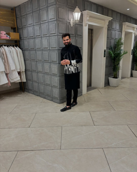 Midnight Skyline Embroidered Bandhgala