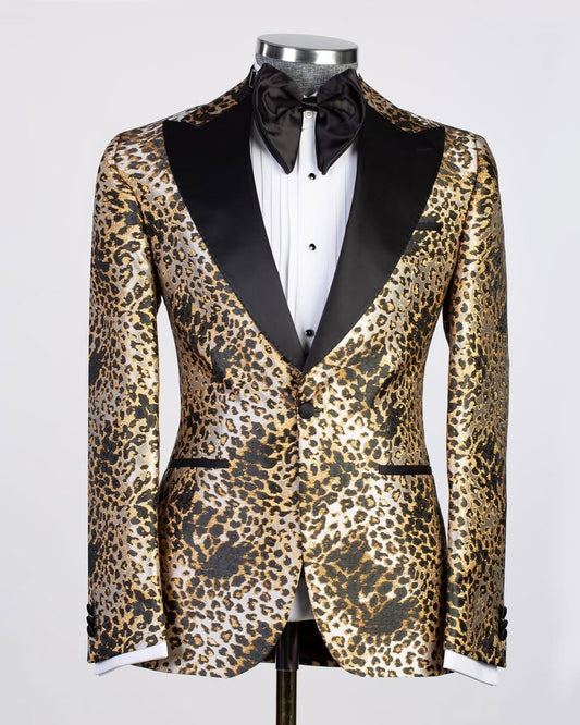 Luxe Leopard Print Velvet Tuxedo