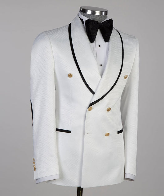 Imperial White Double-Breasted Tuxedo