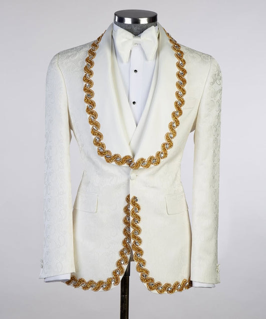 Ivory Royale Crystal Tuxedo Set