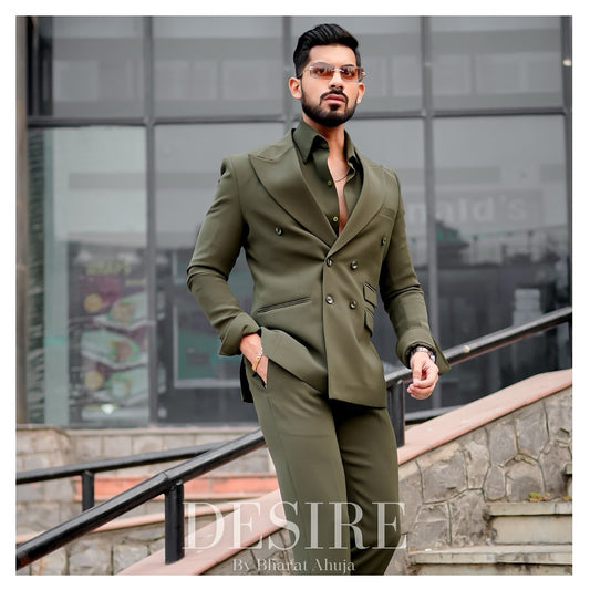 Olive Power Luxe Suit