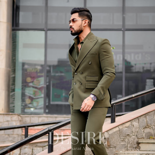 Olive Power Luxe Suit